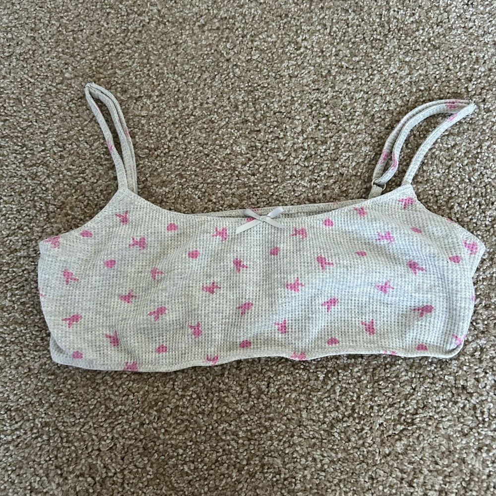 PLAYBOY Gray and Pink Knit Top